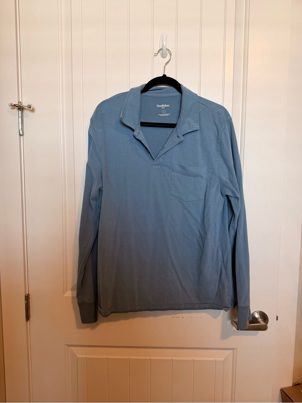 Goodfellow and co Long-Sleeve Polo Shirt - Slate Blue
